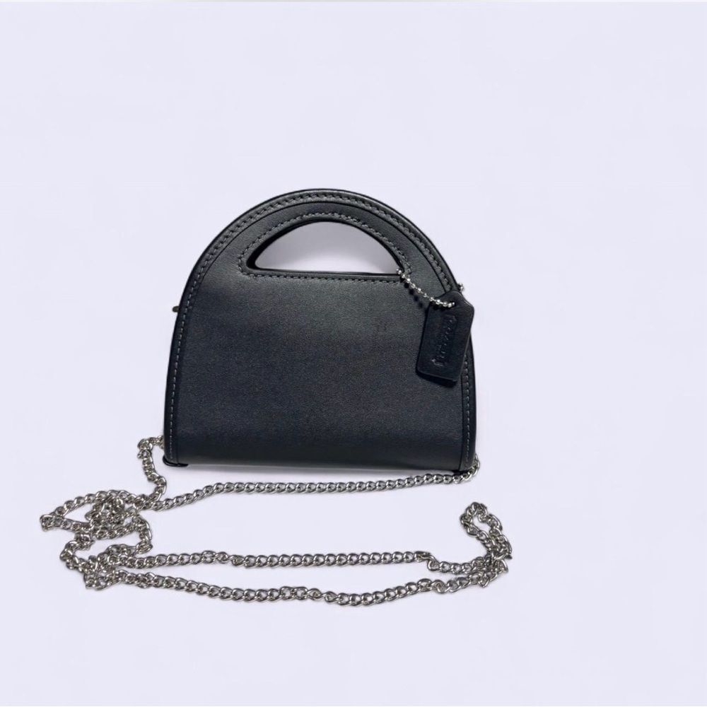 NWT Black Coach Top Handle Card Case Crossbody Bag